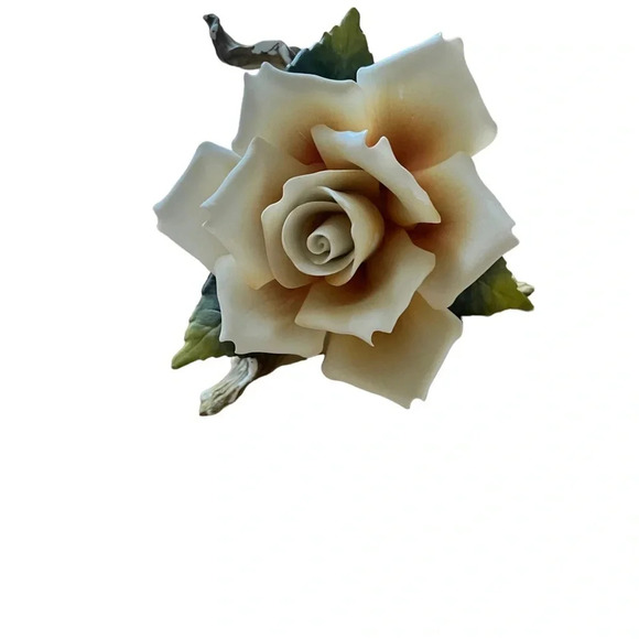 Vintage Ceramic Porcelain Rose Crème - Picture 4 of 4